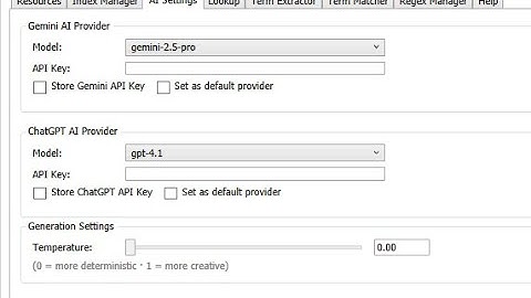 TWAS Assistant AI Settings Tab