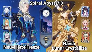NEW !! C0 Neuvillette Freeze & C0 Navia Lunar Crystallize - Spiral Abyss Floor 12 Genshin Impact 7.0