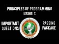 Principles of programming using C vtu important questions and passing package|BPOPS103/203|