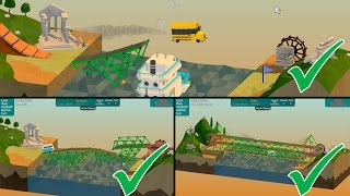 18m schoolbus jump, 20m split, 24m triple decker - complete! - Poly bridge #8