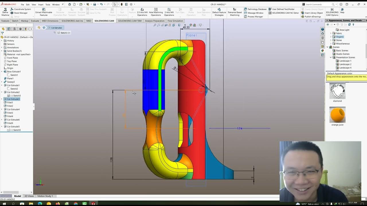 Instructions for drawing Creality CR 01 3D Scanner Handle with
