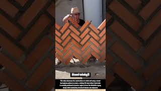 3D Herringbone Brick Wall Construction Process !! #innovation #construction #ideas