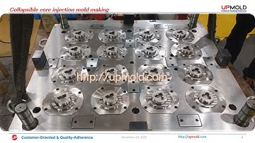 Collapsible core injection mold making at Upmold.com