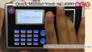 Virdi AC 4000 Quick Manual | Đăng ký vân tay, thẻ từ