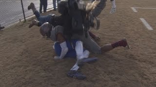 LOOK OUT!!! Photographer gets plowed filming TD grab!