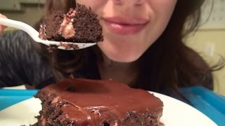 SassEsnacks ASMR: Gooey Chocolate Cake & Frosting | Eating Sounds | Mukbang | Whispers screenshot 2