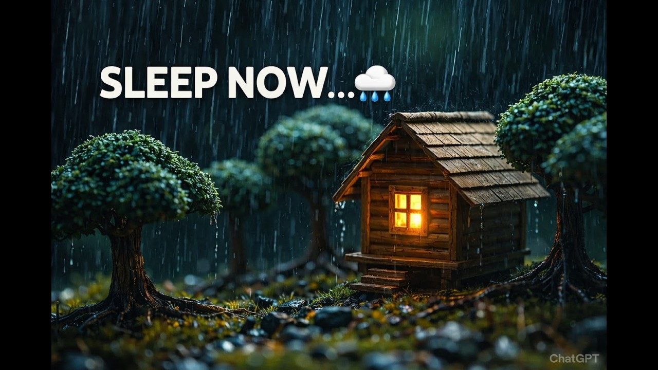 Sleep Now… 🌧️ Cozy Miniature Rain Cabin at Night