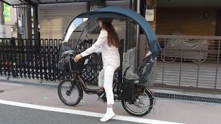 子育て便利グッズ、濡れない不思議な自転車 屋根