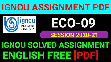 ECO-09 Solved Assignment 2021, ECO 9 Solved Assignment 2020-21 in English, ECO 9 Assignment