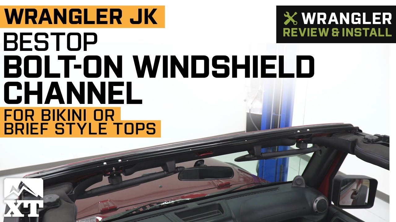 Extended Bikini Top With Windshield Channel For 2007-2017 Jeep Wrangler Unlimited JK