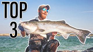 TOP 3 NIGHT LURES FOR STRIPED BASS - SALTWATER SURF FISHING - GET REEL BASS FISHING WINTER REVIEWS