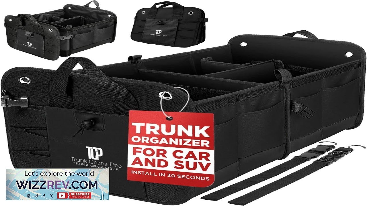 TRUNKCRATEPRO Trunk Organizer For Car Suv Truck Premium Adjustable Multi Compartments
