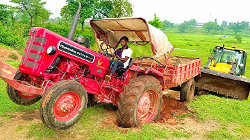 Tractor Power Test in Mud with Loaded Trolley | Mahindra 275 Di | JCB 3dx Xpert #jcb #tractor