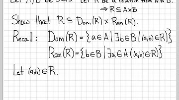 Proof and Problem Solving - Relations Example 02