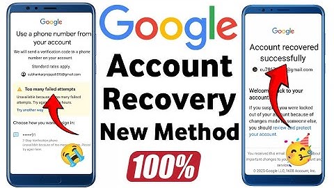 too many failed attempts gmail || Google Account Recovery Without Phone Number and Recovery email 