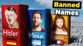 Banned Names From Different Countries In Different Countries 3D Data Comparison