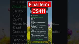 CS411 || CS411 final term preparation || CS411 final term current papers | CS411 mcq preparation