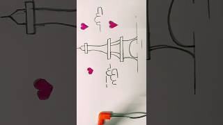 Easy Eiffel tower ? drawing shorts youtubeshorts viral