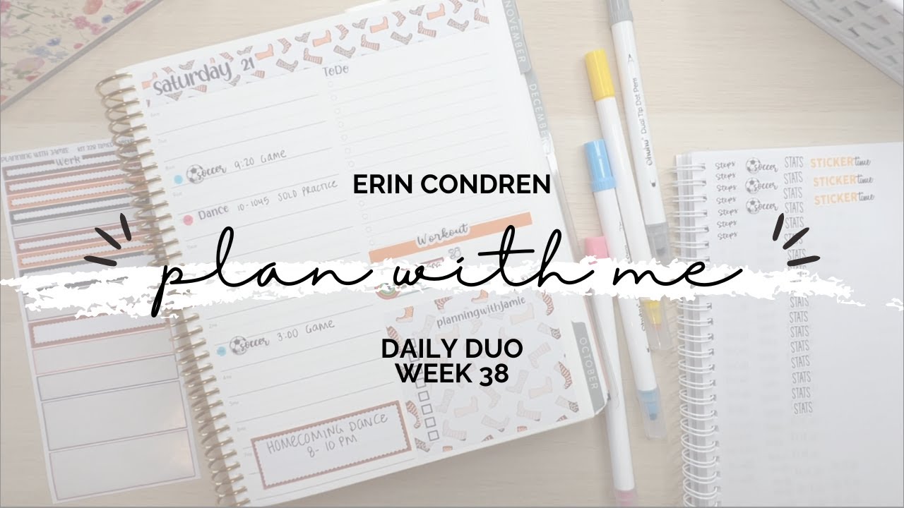 ERIN CONDREN DAILY DUO PLAN WITH ME | WEEK AT A GLANCE | PLAN WITH ME ...