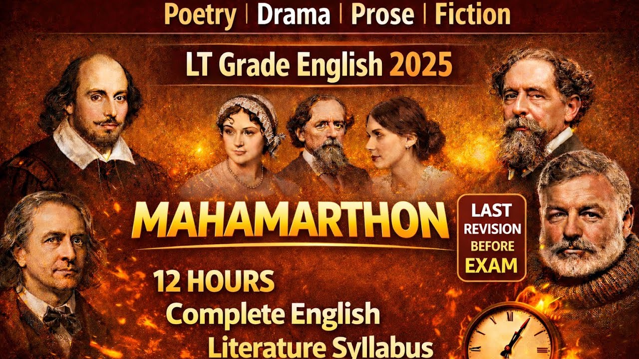 LT Grade English 2025 🔥 12 HOURS MAHAMARATHON | Complete Literature Last Revision | Saurabh Sir | 