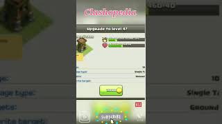 Archer Tower Upgrade Lvl 1 To Max Shorts Clashopedia Clash Of Clans 