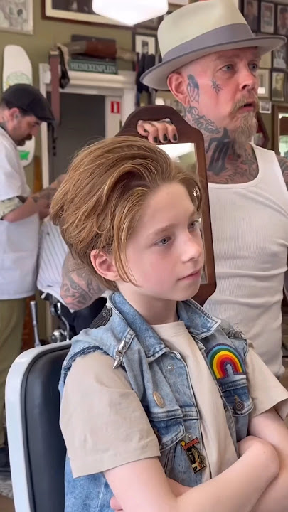 HUGE hair transformation for this young gentleman at the Schorem Barbershop