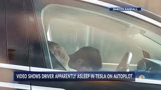 2 Tesla Driver Caught On Camera Apparently Asleep At The Wheel NBC Nightly News 1