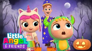 Trick or Treat with the Family! | Scary Monsters Song | Little Angel And Friends Kid Songs