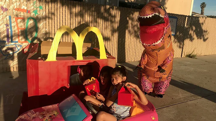 McDonalds Drive Thru Prank! Power Wheels Ride On Car Kids Pretend Play