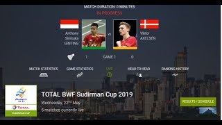 Live SOCORE BABMITON SUDIRMAN CUP 2019