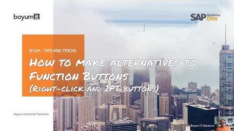 B1UP Tip: How to make alternatives to Function Buttons