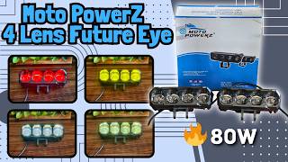 Best Budget lights Under 1500 | Moto Powerz 4 lens Future Eye lights | 4 led Future Eye | MotoPowerZ