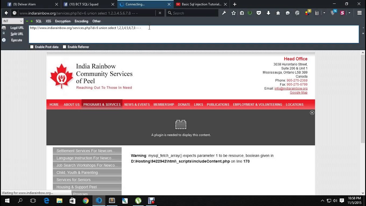Sql injection tutorial find vulnerable column