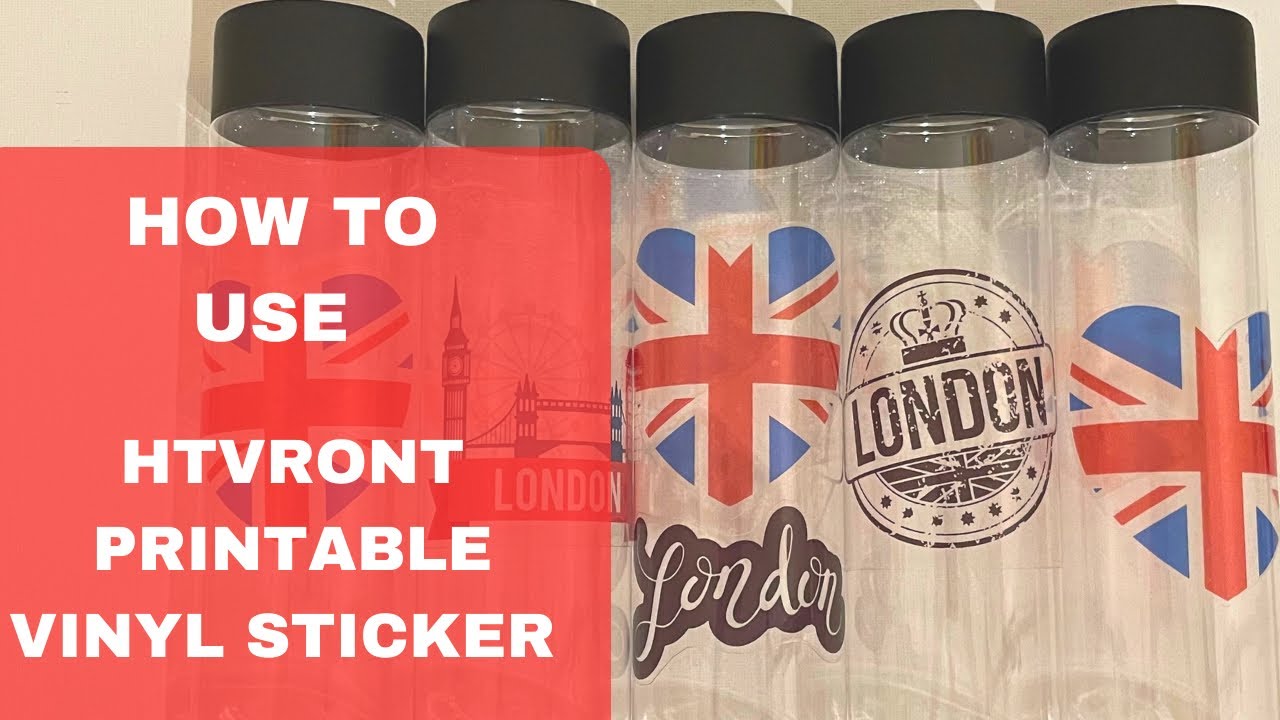 Printable vinyl sticker HTVRont - how to use on water bottles