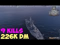 World of WarShips | North Carolina | 9 KILLS | 226K Damage - Replay Gameplay 1080p 60 fps