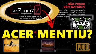 Acer Nitro 5 TESTE BATERIA em JOGOS e em uso LEVE (Web, office e outros) QUANTO TEMPO DURA Shorts