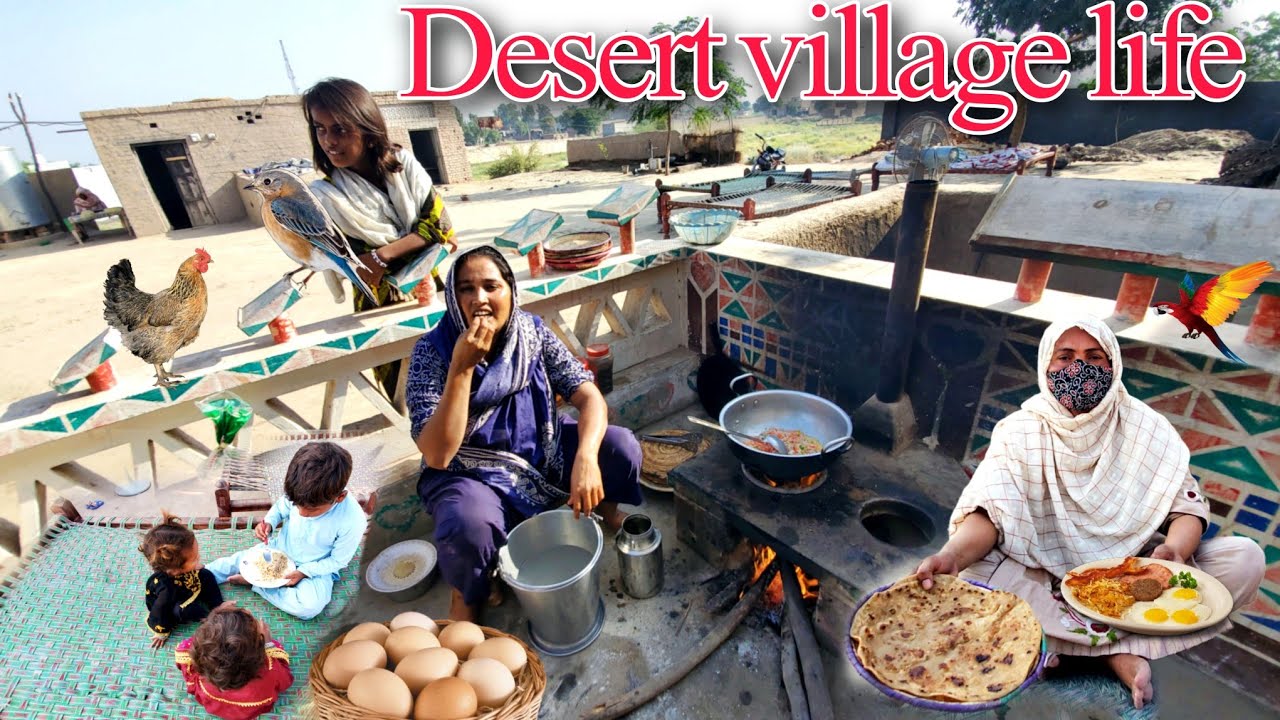 Desert village life|desert morning food| desert green area|poor life in ...