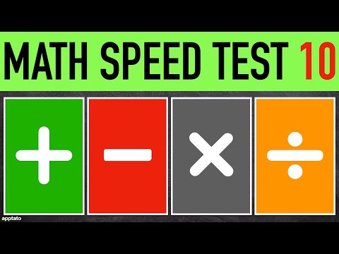 Math Speed Test #10 (25 Problems) - Addition Subtraction Multiplication Division Mental Maths Drill