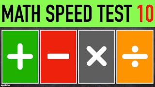 Math Speed Test #10 (25 Problems) - Addition Subtraction Multiplication Division Mental Maths Drill