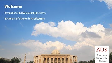 Recognition of AUS Class of Spring 2021 - CAAD Live Stream