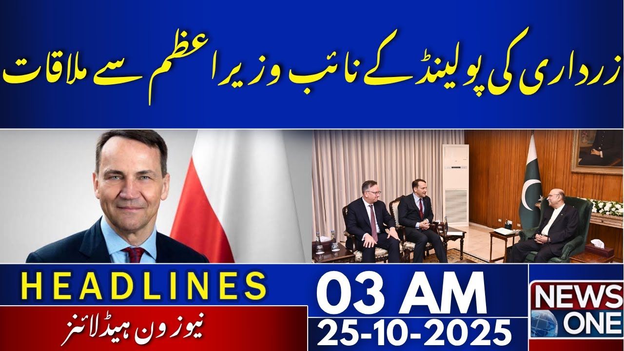 Zardari Meets Poland Deputy PM | 03 AM Headlines | 25 Oct 2025 | NewsOne