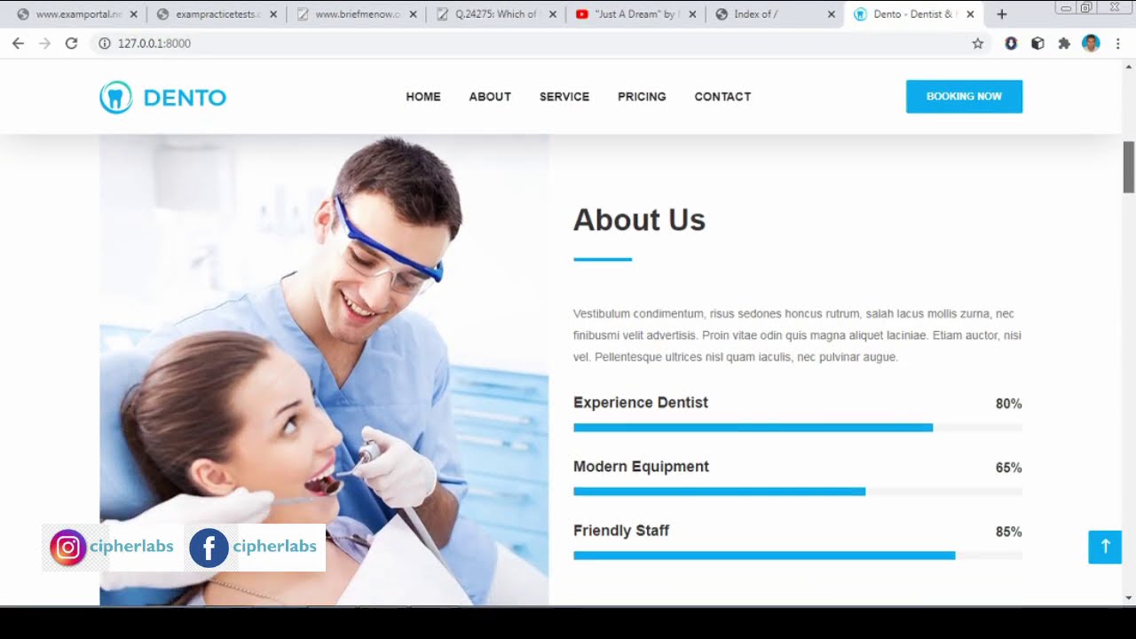 A dentist Website using Django ,Book appointment and Contact Page