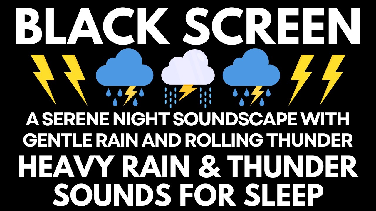 A Serene Night Soundscape with Gentle Rain and Rolling Thunder | Beat Insomnia