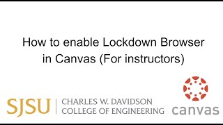 How to enable Lockdown Browser in Canvas (For instructors) How To Enable Respondus Lockdown Browser In Canvas For Instructors