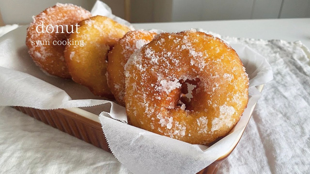 材料3つ ホットケーキミックスでできる ふわふわのドーナツ作り方 Donut 도넛 Youtube