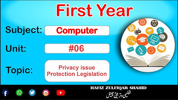 Inter Part-1 Computer Unit 06{Lecture No 10} Privacy Issue & Protection #hafizzulfiqarshahid