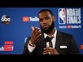 LeBron James walks out of Game 1 press conference after question about JR Smith's blunder | ESPN