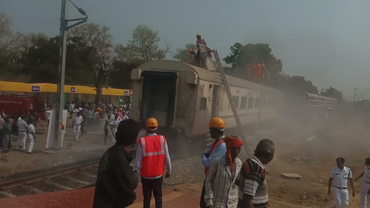 Railway accident at NIR Nainpur junction Madhya Pradesh. 