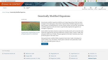 Gale In Context: Science Topic Pages
