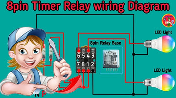 8pin Timer Relay Base wiring Connection Diagram.